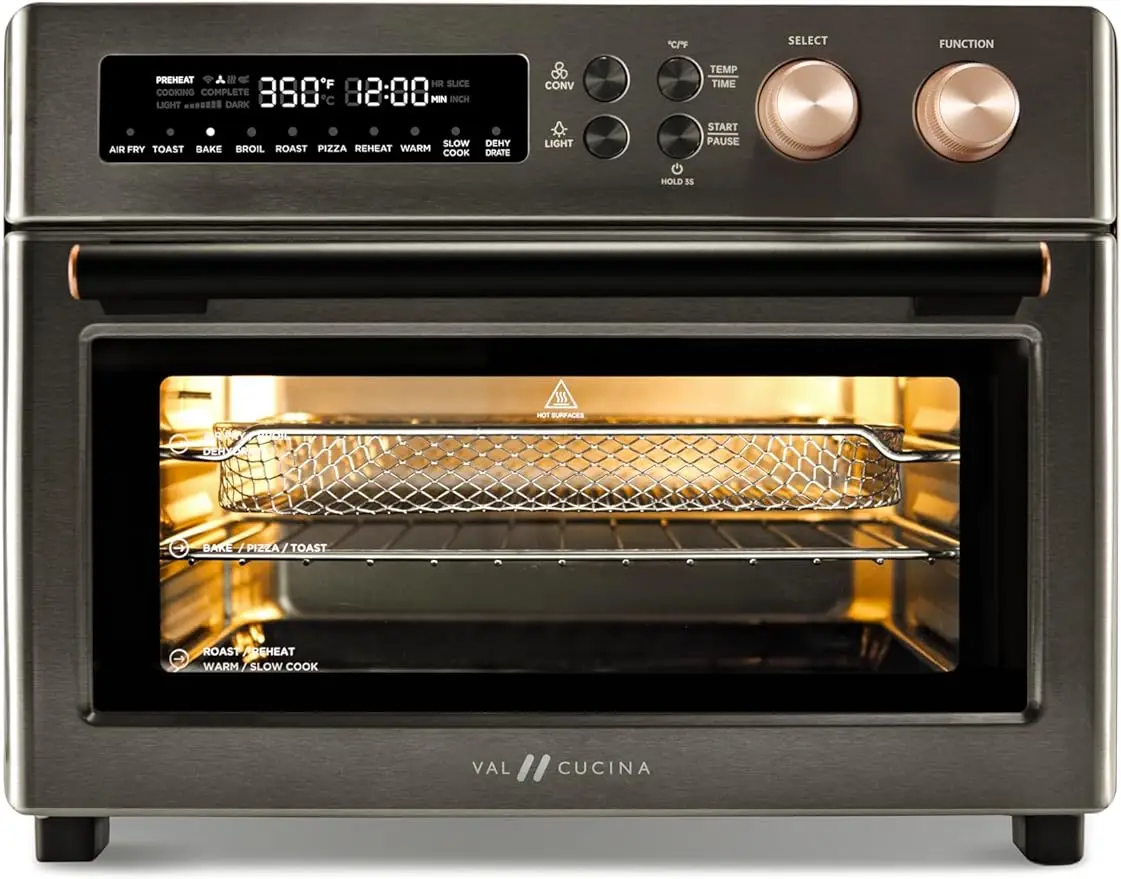 VAL CUCINA Infrared Heating Air Fryer Toaster Oven, Extra Large Countertop Convection Oven 10-in-1 Combo, 6-Slice Toast, Enamel
VAL CUCINA Infrared Heating Air Fryer Toaster Oven, Extra Large Countertop Convection Oven 10-in-1 Combo, 6-Slice Toast, Enamel