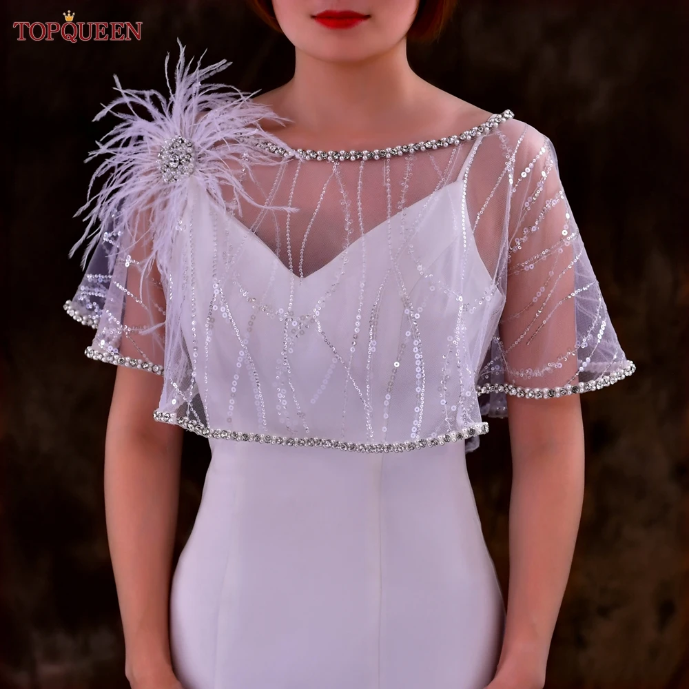 TOPQUEEN SG35 Sparking Lace Top Bridal Bolero Women Jacket Cape Plus Size Wraps Feather Bridal Shawl Jacket for Party Dress
TOPQUEEN SG35 Sparking Lace Top Bridal Bolero Women Jacket Cape Plus Size Wraps Feather Bridal Shawl Jacket for Party Dress