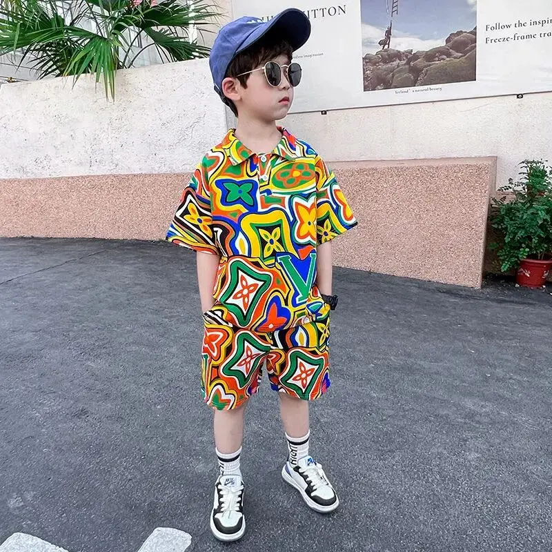 Boys' Clothing Set Summer New Set Children's Baby Short Sleeve Super Cute Hip Hop Street Dance Shirt Shorts Two Piece Set 
Boys' Clothing Set Summer New Set Children's Baby Short Sleeve Super Cute Hip Hop Street Dance Shirt Shorts Two Piece Set