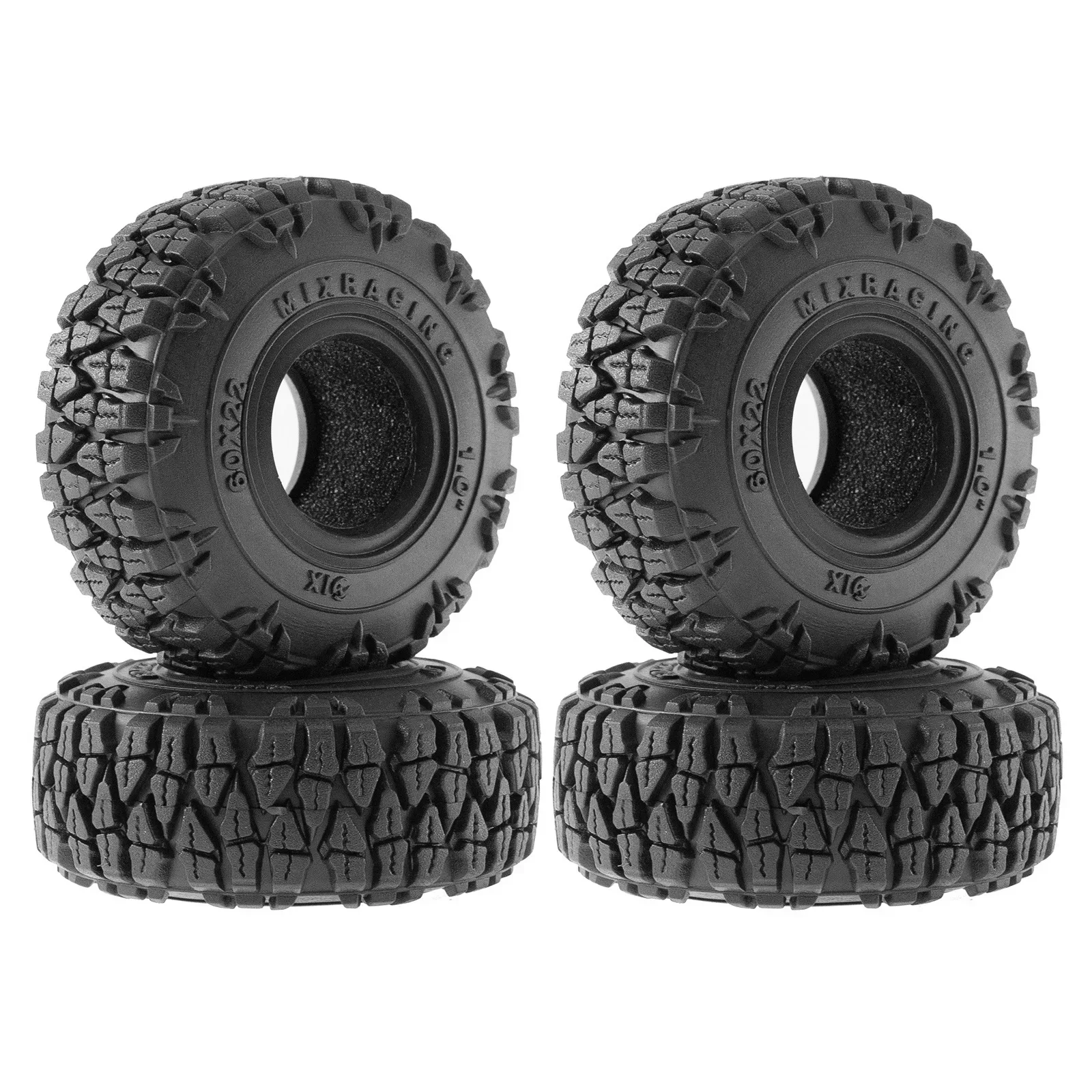 

4pcs 58mm 1.0" Soft Rubber Wheel Tire Mud Tire for 1/18 1/24 RC Crawler Car Axial SCX24 Bronco AX24 TRX4M FMS FCX24 Enduro24