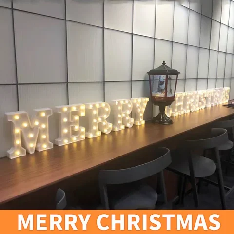 Christmas Tree Ornaments 26 English Alphabet Lamp Christmas Decorations for Home Decor Luminous LED Letter Light Navidad Kerst
Christmas Tree Ornaments 26 English Alphabet Lamp Christmas Decorations for Home Decor Luminous LED Letter Light Navidad Kerst