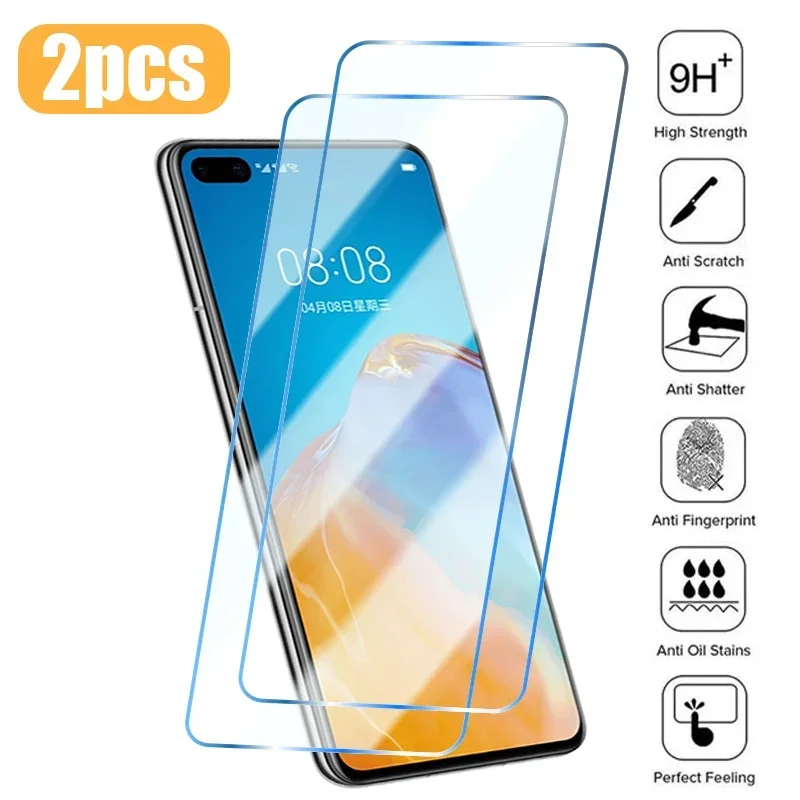 

2PCS Protective Glass for Huawei P40 P30 P20 Pro Mate 20 Lite E Screen Protector for huawei Nova 5T Y7 Y6 P Smart Z 2021 2019