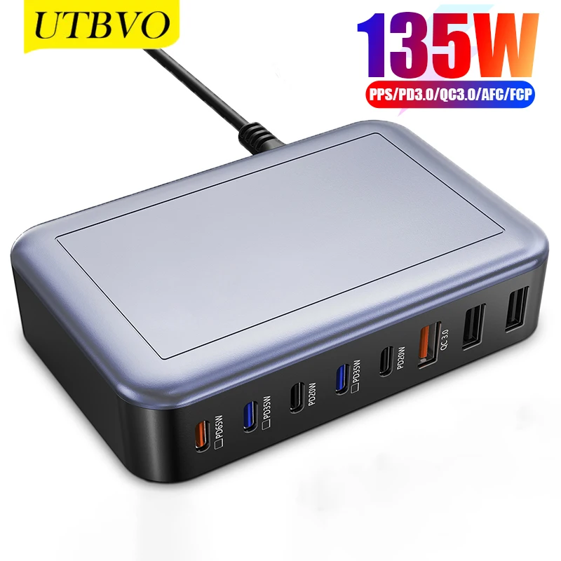 Устройство для быстрой зарядки UTBVO GaN, 135 Вт, 8 портов USB C, 65 Вт, 35 Вт, PD3.0, 18 Вт, QC3.0 для MacBook Pro, iPhone 14, Samsung
Устройство для быстрой зарядки UTBVO GaN, 135 Вт, 8 портов USB C, 65 Вт, 35 Вт, PD3.0, 18 Вт, QC3.0 для MacBook Pro, iPhone 14, Samsung