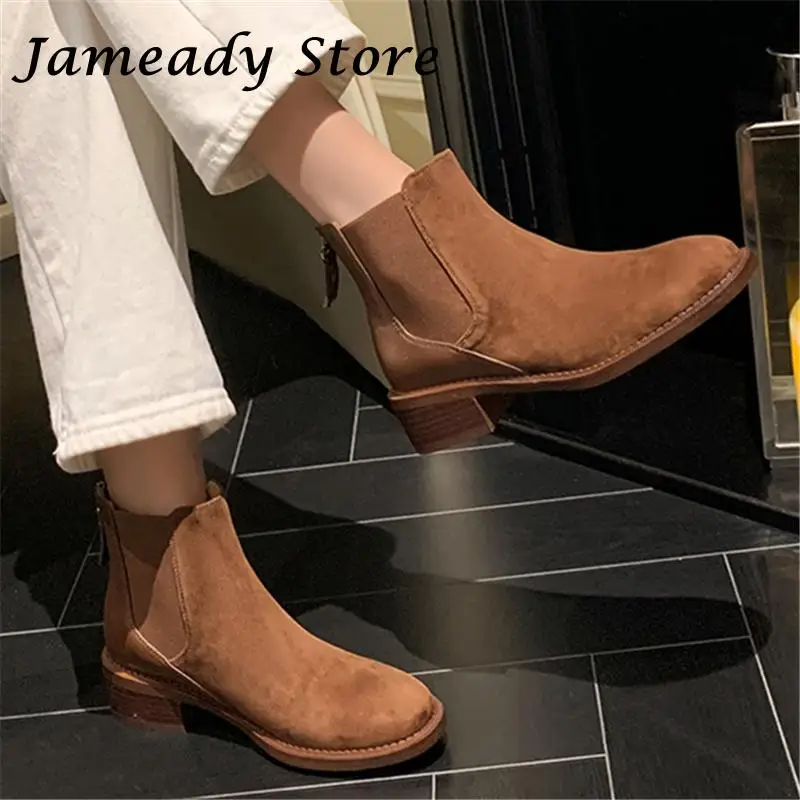 British Style Ankle Boots Women Chunky Heel Platform Designer Genuine Leather Chelsea Boots Fashion Comfor Female Casual Shoes
British Style Ankle Boots Women Chunky Heel Platform Designer Genuine Leather Chelsea Boots Fashion Comfor Female Casual Shoes