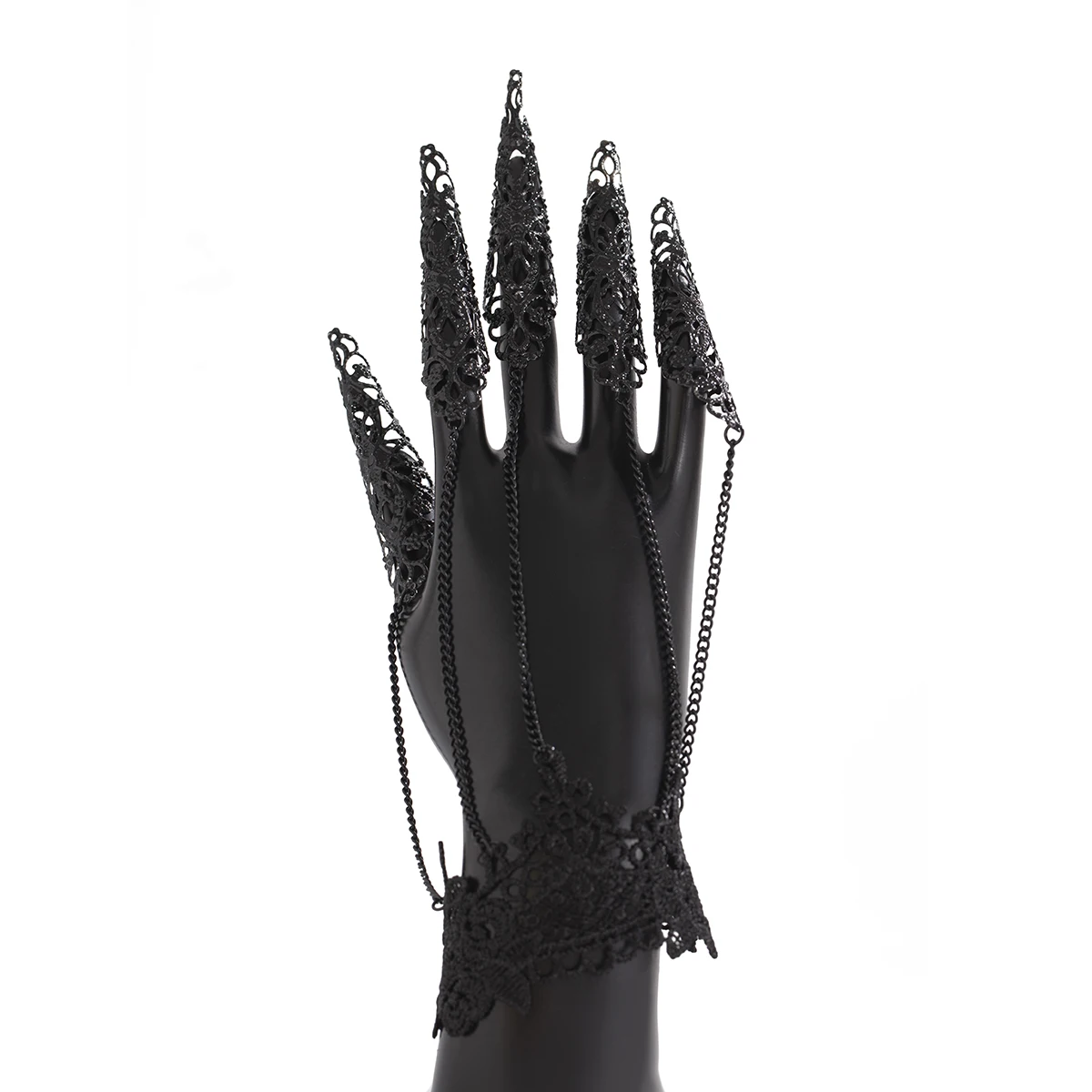 Gothic Black Lace Nail Set Bracelet Gothic Black Lace Nail Set Bracelet