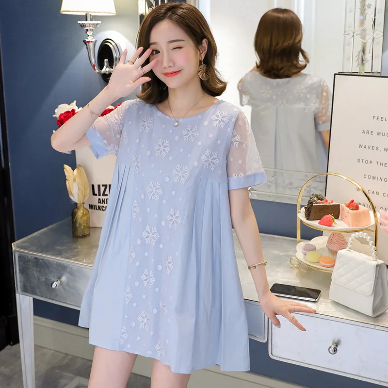 Maternity Tees Summer Pregnancy Tops Clothes For Pregnant Women 2022 New Fashion O-Neck Short Sleeve Lace Mini Dress Grossesse
Maternity Tees Summer Pregnancy Tops Clothes For Pregnant Women 2022 New Fashion O-Neck Short Sleeve Lace Mini Dress Grossesse