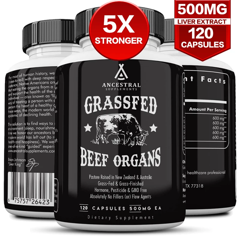 Grass-fed Beef Liver Supplement 600 mg provides a naturally nutrient-dense superfood
Grass-fed Beef Liver Supplement 600 mg provides a naturally nutrient-dense superfood