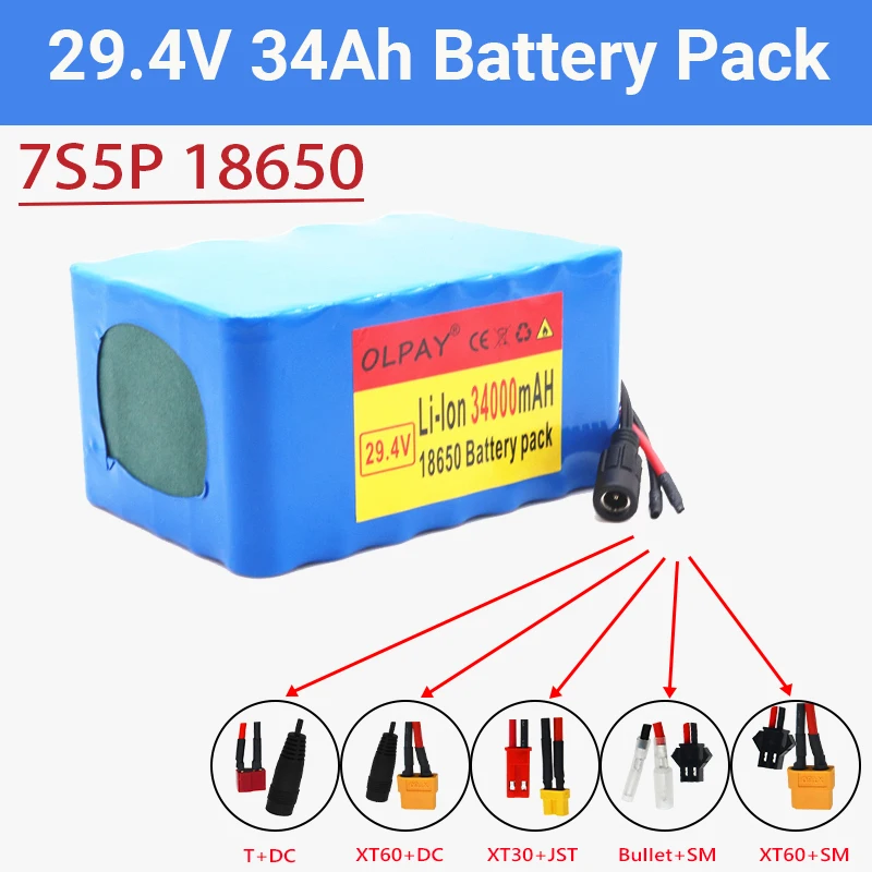 Batterie Lithium-ion 7S5P 29.4V 34Ah 250W 24V Pour Vélo Électrique Fauteuil Roulant, Haute Qualité
Batterie Lithium-ion 7S5P 29.4V 34Ah 250W 24V Pour Vélo Électrique Fauteuil Roulant, Haute Qualité