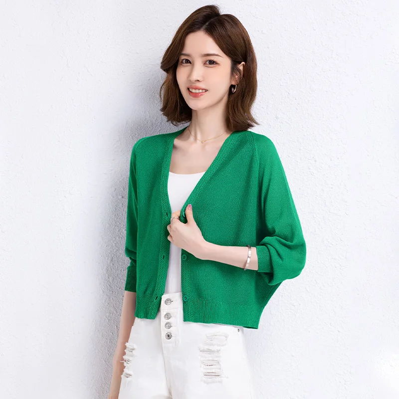 Женское прозрачное трикотажное пальто, сезон лето-весна 2023, однобортная трикотажная одежда с защитой от солнца, тонкая трикотажная верхняя одежда с длинными рукавами 
Женское прозрачное трикотажное пальто, сезон лето-весна 2023, однобортная трикотажная одежда с защитой от солнца, тонкая трикотажная верхняя одежда с длинными рукавами