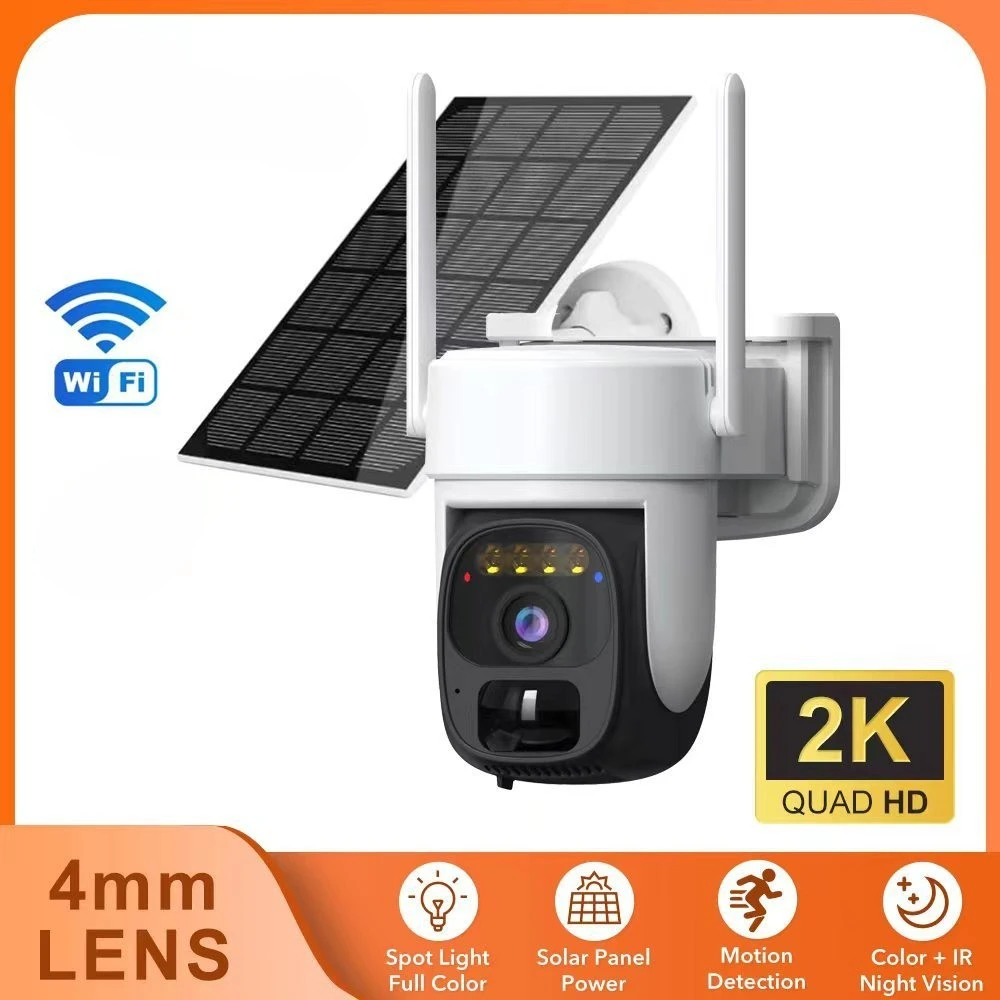 2K WiFi Solar Camera PIR Human Detection PTZ Camera With Solar Panel CCTV Wireless Surveillance IP Camera Rechargeable Battery
2K WiFi Solar Camera PIR Human Detection PTZ Camera With Solar Panel CCTV Wireless Surveillance IP Camera Rechargeable Battery