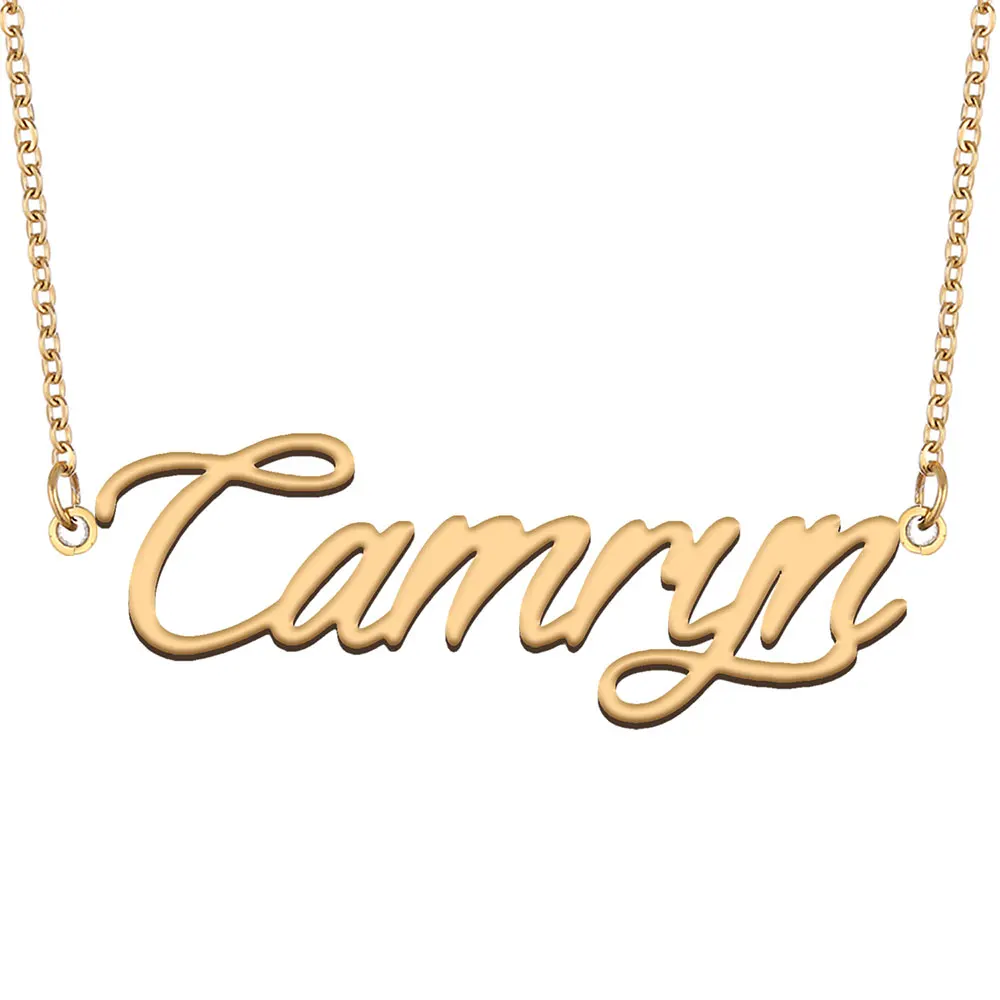 

Camryn Name Necklace for Women Stainless Steel Jewelry Gold Color Nameplate Pendants Collares Para Mujer Letters Choker