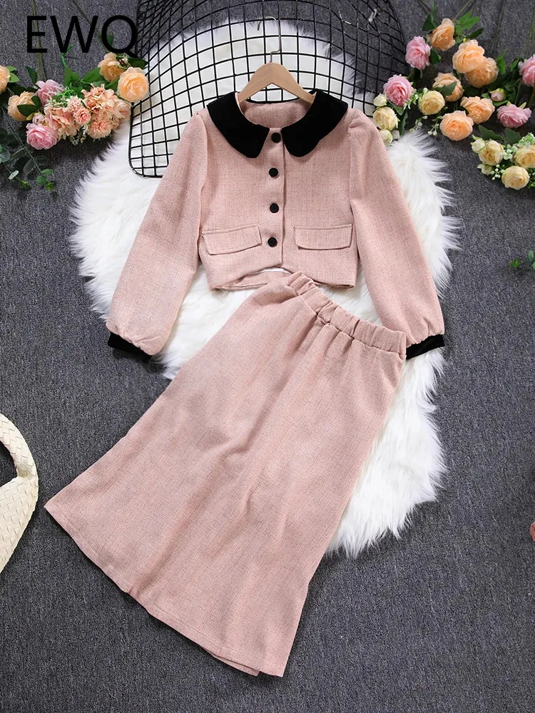EWQ Women Long Sleeve Contrast Colors Single Breasted Coat Mid Length High Waist Skirt Two Piece Set Autumn Winter 2023 CP2557
EWQ Women Long Sleeve Contrast Colors Single Breasted Coat Mid Length High Waist Skirt Two Piece Set Autumn Winter 2023 CP2557