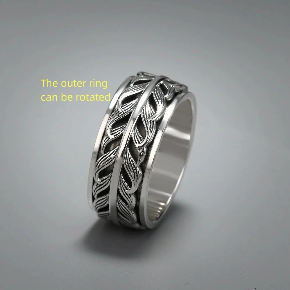 Factory Price S999 Silver Vintage Thai Silver Wheat Spin Ring Seiko Unique Personality Transfer index finger ring
Factory Price S999 Silver Vintage Thai Silver Wheat Spin Ring Seiko Unique Personality Transfer index finger ring
