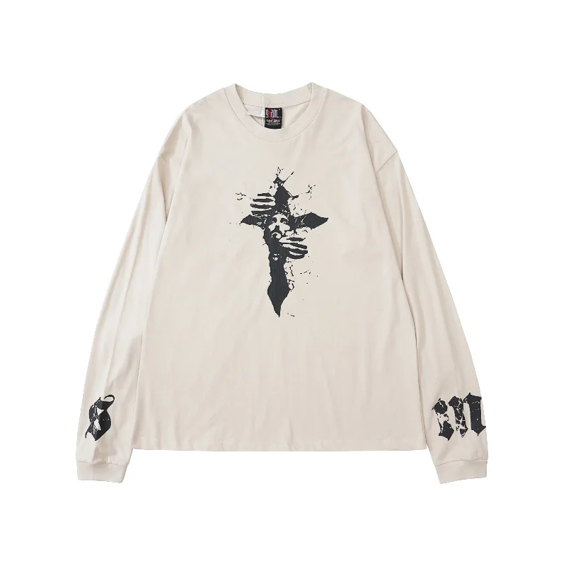 High Street Sain White Long Sleeve T-shirt High Quality 1:1 Cross Portrait Print Mens Womens Fashion Casual T-shirt Tops
High Street Sain White Long Sleeve T-shirt High Quality 1:1 Cross Portrait Print Mens Womens Fashion Casual T-shirt Tops