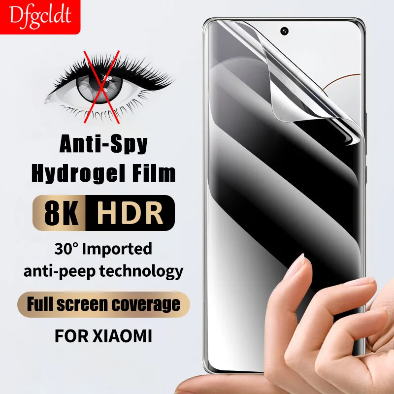 

3D Soft Anti-spy Hydrogel Film For Xiaomi 14 13 12S Ultra 12x Civi 4 3 2 Full Curved Screen Protector For Redmi Note 13 Pro Plus