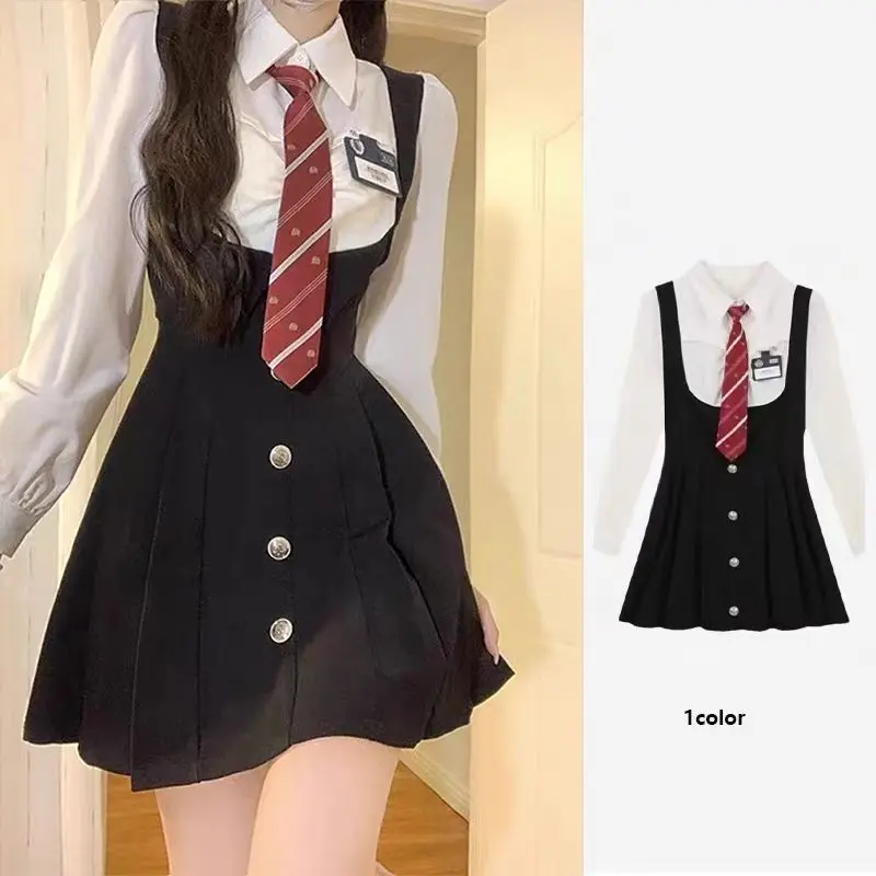 New Womens Korean Version Sweet Spicy Girls Academy Style Polo Collar Shirt Tie 3D Decoration Advanced Design Campus Style Dress
New Womens Korean Version Sweet Spicy Girls Academy Style Polo Collar Shirt Tie 3D Decoration Advanced Design Campus Style Dress