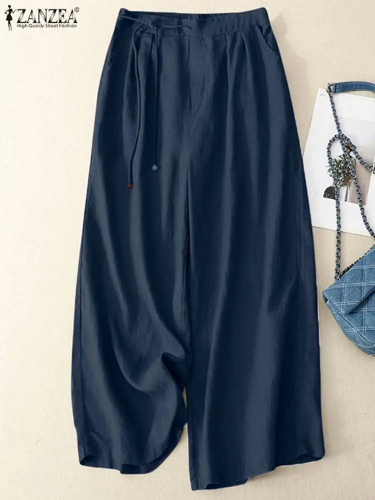 ZANZEA Autumn Fashion Wide Leg Pants Solid Pant Woman Casual Streetwear Long Trousers Vintage Female Elegant Pleated Pantalon
ZANZEA Autumn Fashion Wide Leg Pants Solid Pant Woman Casual Streetwear Long Trousers Vintage Female Elegant Pleated Pantalon