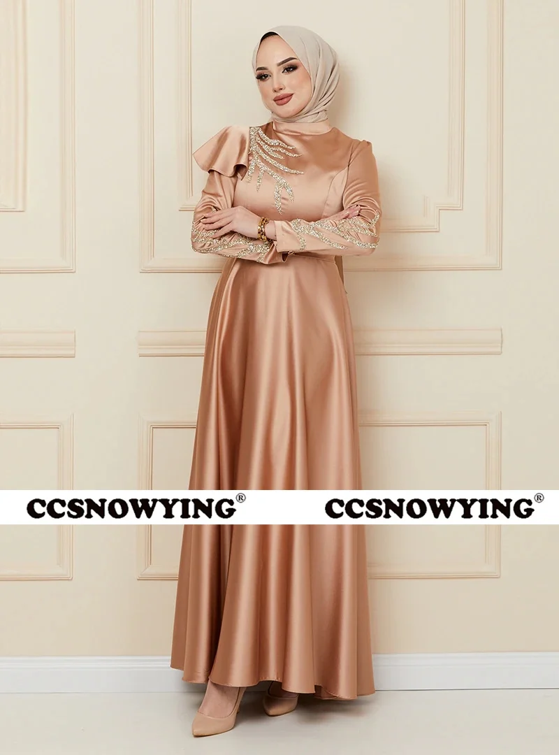 Brand new Appliques Long Sleeve High Neck Satin Evening Dresses Formal Party Hijab Women Arabic Kaftan Robe
Brand new Appliques Long Sleeve High Neck Satin Evening Dresses Formal Party Hijab Women Arabic Kaftan Robe