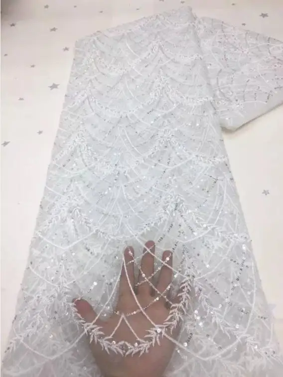 Luxury Beads Lace Handmade Fabric French Wedding Dress Latest 2022 Nigerian Embroidery White With Sequins
Luxury Beads Lace Handmade Fabric French Wedding Dress Latest 2022 Nigerian Embroidery White With Sequins