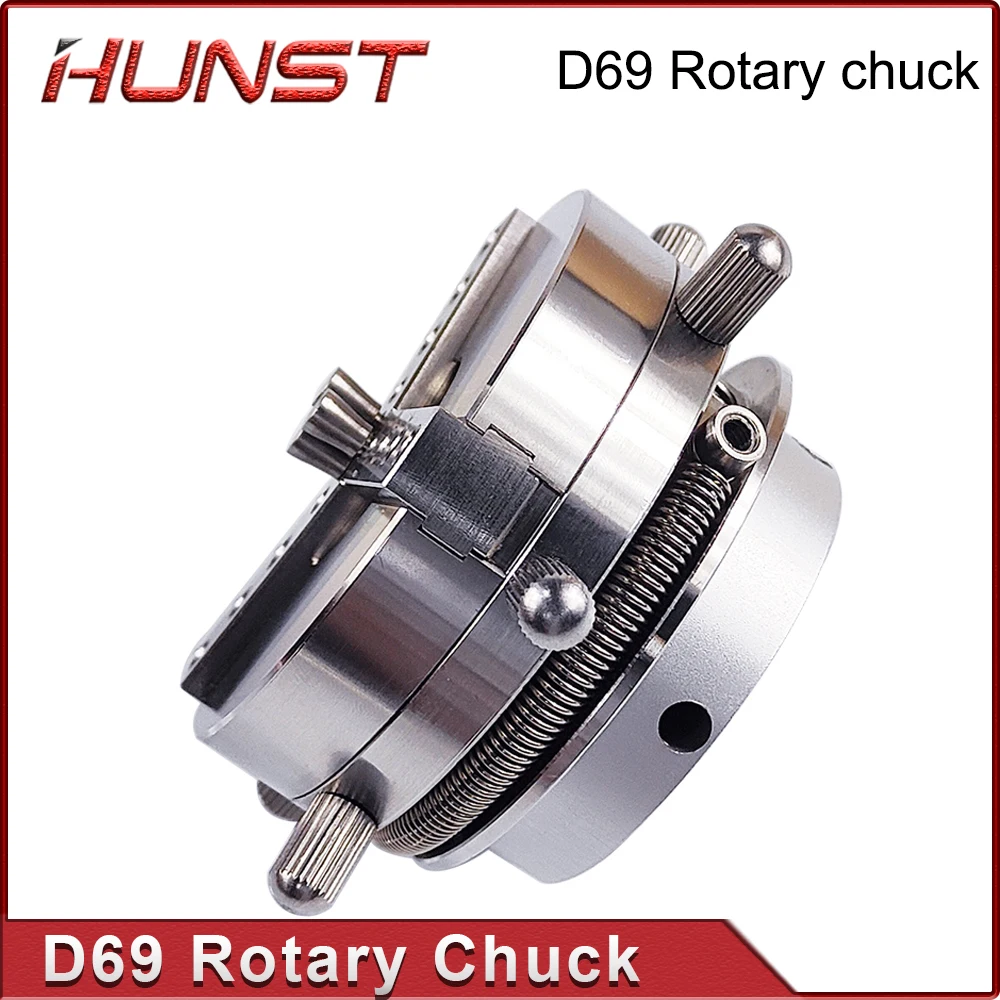 

Hunst D69 Auto Lock Rotary Attachment CNC Router Laser Marking Machine Rotary Axis Chuck for Ring Bracelet Jewelry Engraving.
