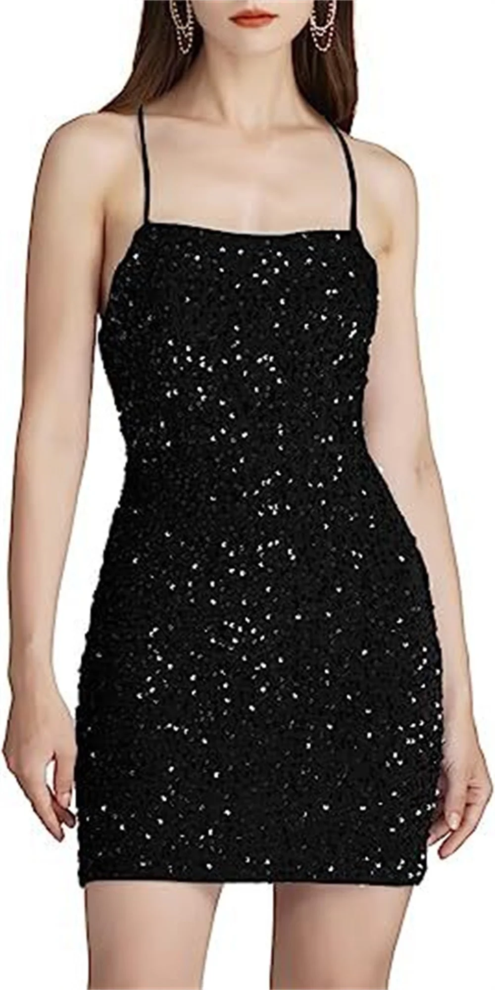 

Women's Mini Birthday Party Dress Pink Black Velvet Sequin Spaghetti Sleeveless Fashion Female Clothes Sexy Sparkly Prom Dresses