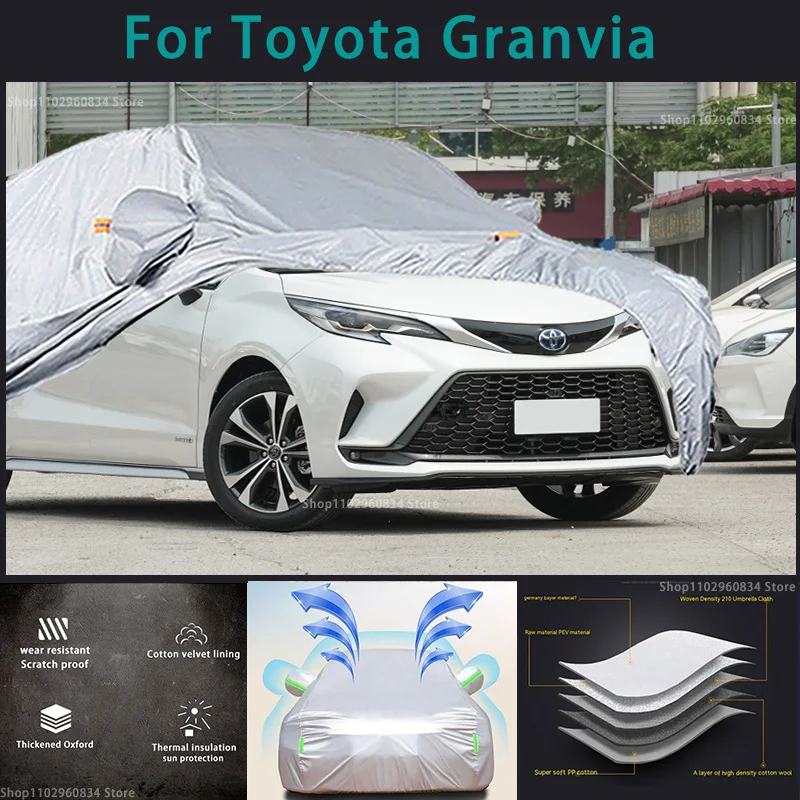 

For Toyota Granvia 210T Full Car Covers Outdoor Sun uv protection Dust Rain Snow Protective Anti-hail car cover Auto cover