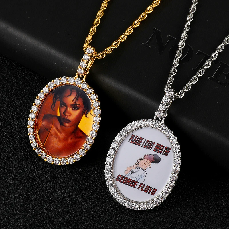 Custom Photo Pendant Oval Shape Pendant Ice Out Pendant Necklace Fashion Gift Jewelry Hip Hop For Men Women 
Custom Photo Pendant Oval Shape Pendant Ice Out Pendant Necklace Fashion Gift Jewelry Hip Hop For Men Women
