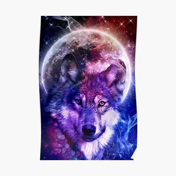 

Wolf Galaxy Poster Print Decoration Decor Picture Painting Home Mural Modern Wall Vintage Room Funny Art No Frame