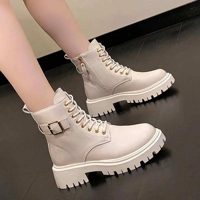 Women Platform Ankle Boots 2023 Autumn Flat Heel Pu Leather Motorcycle Botas Mujer Lace-Up Non-Slip Short Boots Female
Women Platform Ankle Boots 2023 Autumn Flat Heel Pu Leather Motorcycle Botas Mujer Lace-Up Non-Slip Short Boots Female