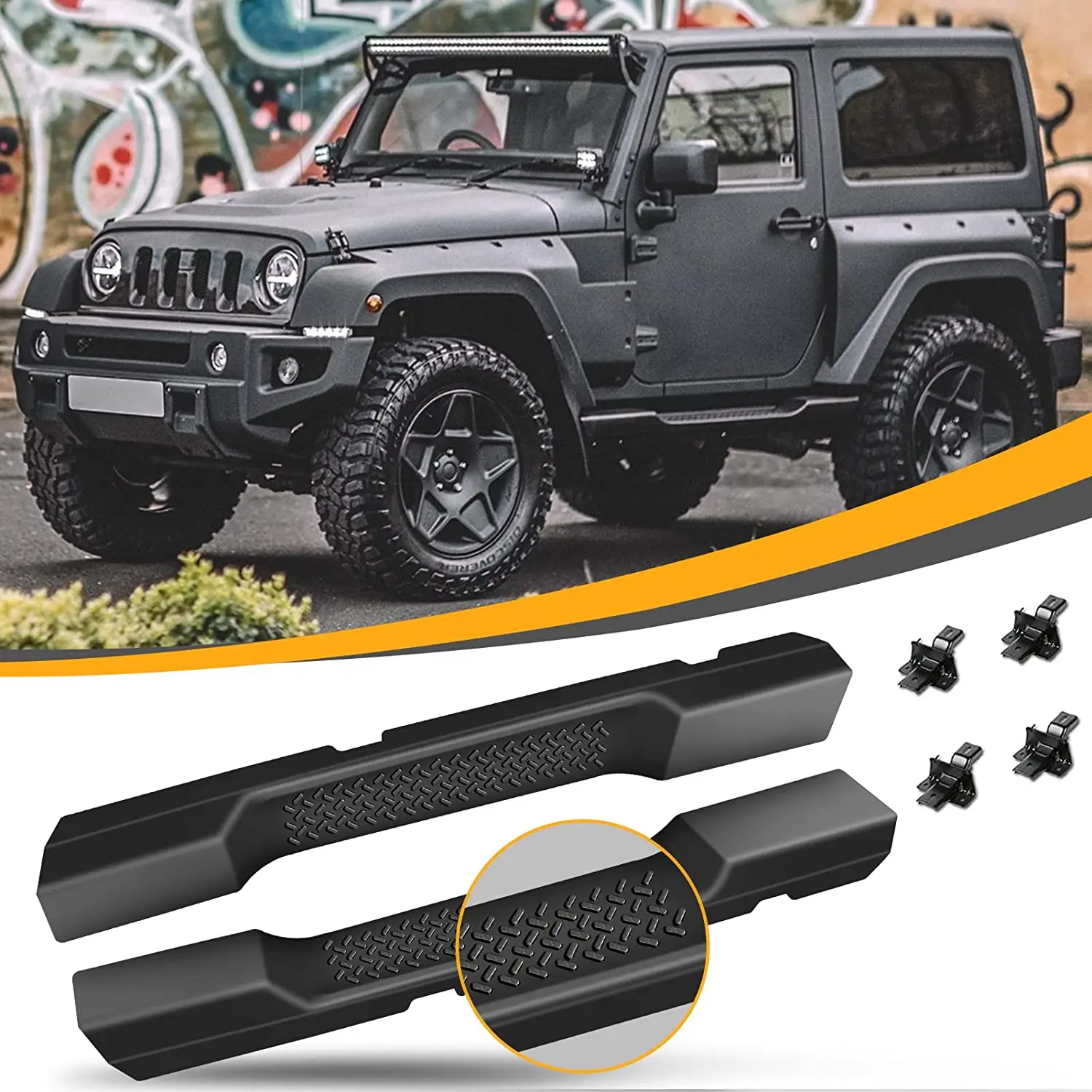 Running Boards For Jeep Wrangler JK 2007-2017 2Door Side Step Nerf Bar OE Style Drop Side Steps Bars Textured Non-Slip Side Step
Running Boards For Jeep Wrangler JK 2007-2017 2Door Side Step Nerf Bar OE Style Drop Side Steps Bars Textured Non-Slip Side Step