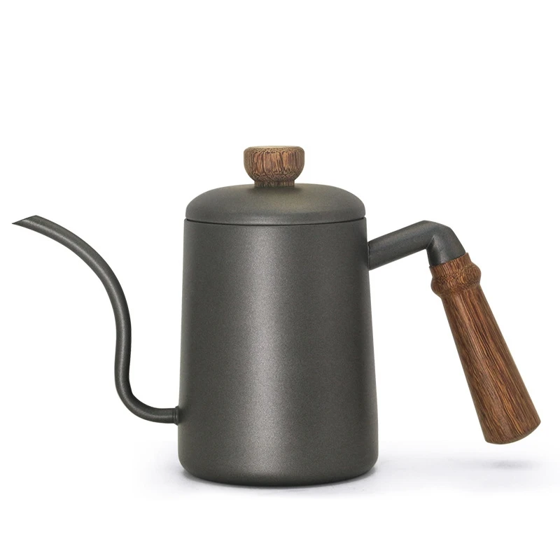 

600Ml Gooseneck Tea Kettle Long Narrow Spout Coffee Maker With Wooden Handle