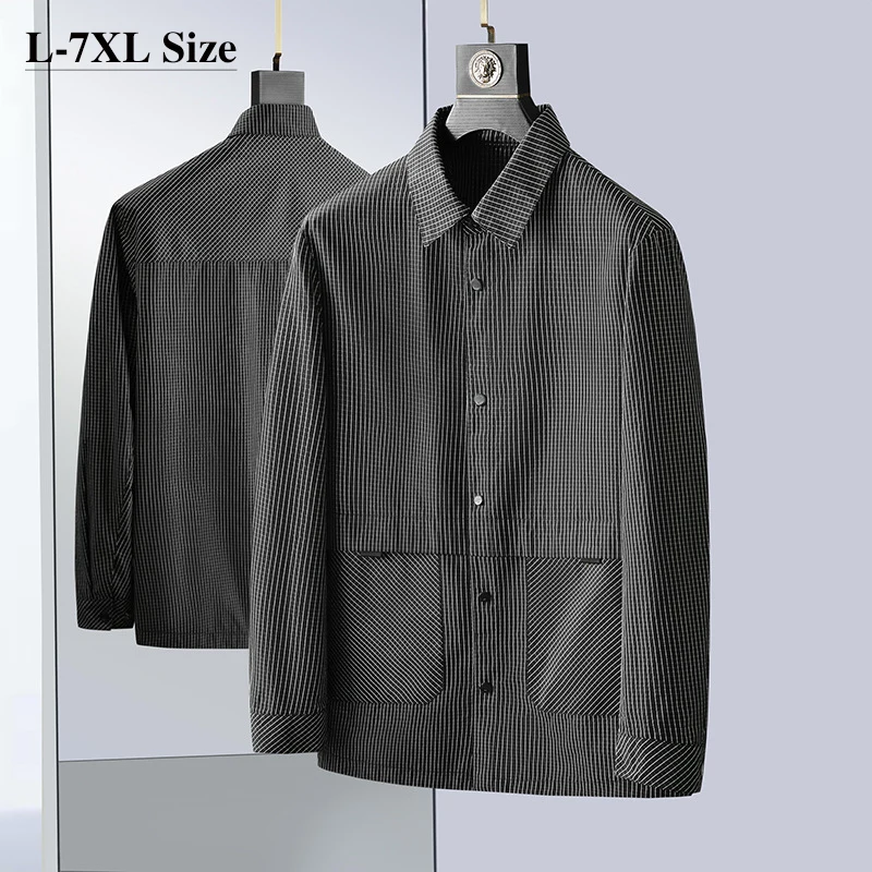 Plus Size Men's Thin Section Plaid Jackets Spring Autumn Business Casual Baggy Lapel Coats Male Brand Clothes Black 6XL 7XL
Plus Size Men's Thin Section Plaid Jackets Spring Autumn Business Casual Baggy Lapel Coats Male Brand Clothes Black 6XL 7XL