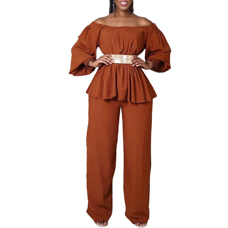 Women Pant Sets 2024 Elegant Autumn Off Shoulder Suits Long Lantern Sleeve Tops and Wide Leg Pants Casual Suits 2pcs Sets
Women Pant Sets 2024 Elegant Autumn Off Shoulder Suits Long Lantern Sleeve Tops and Wide Leg Pants Casual Suits 2pcs Sets