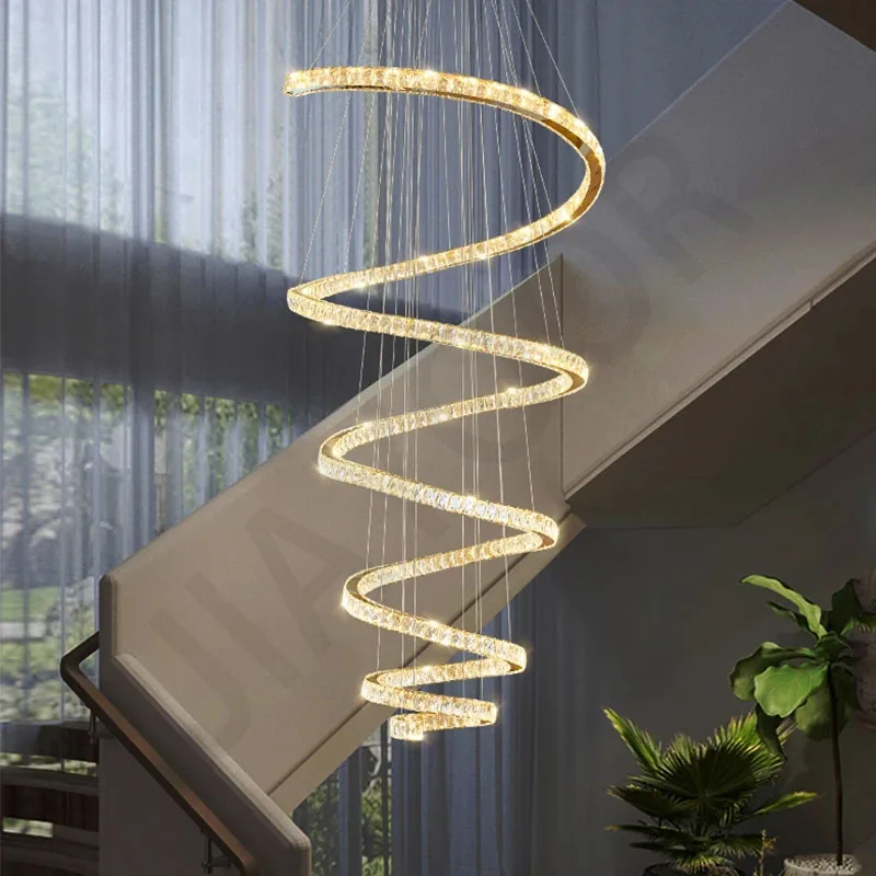 Led Crystal Staircase Chandelier Modern Creative Design Indoor Lighting Round Home Decor Lamp Luxury Spiral Living Room Lustre
Led Crystal Staircase Chandelier Modern Creative Design Indoor Lighting Round Home Decor Lamp Luxury Spiral Living Room Lustre