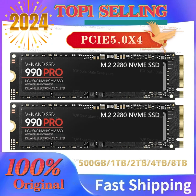 2024 Hot 990PRO PCIe 5.0 NVMe 4.0 M.2 2280 1TB 2TB 4TB SSD Internal Solid State Hard Drive For Laptop Desktop PS5 PC Computer
2024 Hot 990PRO PCIe 5.0 NVMe 4.0 M.2 2280 1TB 2TB 4TB SSD Internal Solid State Hard Drive For Laptop Desktop PS5 PC Computer