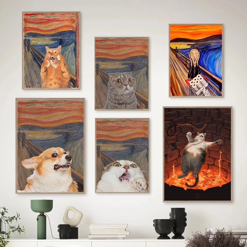 Funny Screaming Cat Dog Posters Canvas Paintings Prints Animal Cats Wall Art Pictures for Living Room Home Decoration Cuadros
Funny Screaming Cat Dog Posters Canvas Paintings Prints Animal Cats Wall Art Pictures for Living Room Home Decoration Cuadros