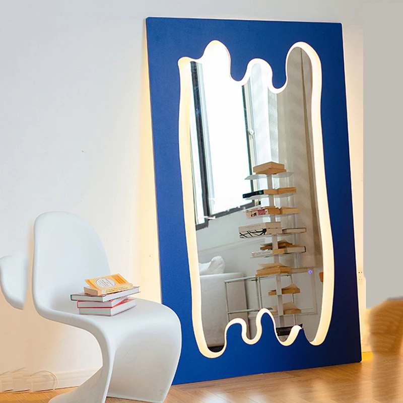 Nordic Style Led Full Length Mirrors Stained Wavy Irregular Plastic Glass Mirrors Standing Espelho Grande Home Decorations
Nordic Style Led Full Length Mirrors Stained Wavy Irregular Plastic Glass Mirrors Standing Espelho Grande Home Decorations