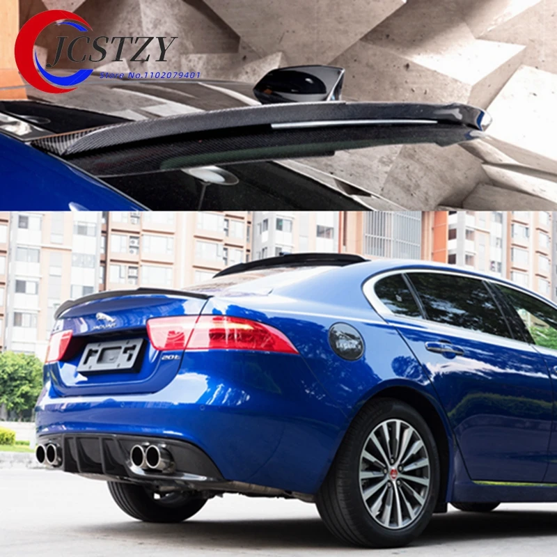 

Car High Quality Carbon Fiber Roof Spoiler Luggage Tail 1Pcs Car Shape for Jaguar XE 2015 2016 2017