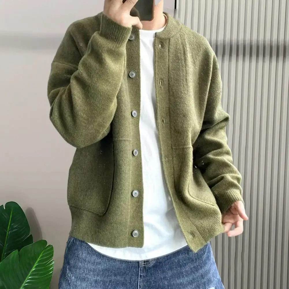 Single-breasted Cardigan Stylish Men's Knitted Cardigan Sweater with Thick Pockets Warm Cozy Fall/winter Coat for Fashionable
Single-breasted Cardigan Stylish Men's Knitted Cardigan Sweater with Thick Pockets Warm Cozy Fall/winter Coat for Fashionable