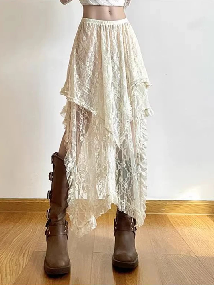 Jmprs Sweet Lace Bohemian Skirt Women Elegant Vintage Irregular Midi Skirts Summer High Waist Female Design French A Line Skirt
Jmprs Sweet Lace Bohemian Skirt Women Elegant Vintage Irregular Midi Skirts Summer High Waist Female Design French A Line Skirt