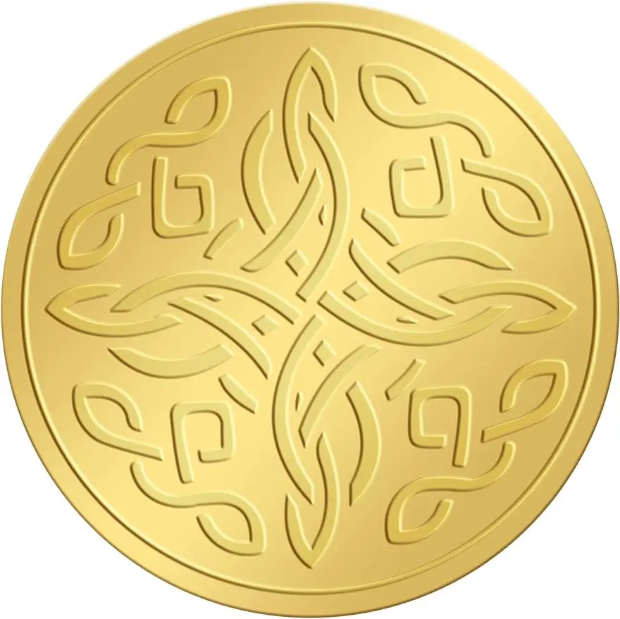 

50mm Gold Embossed Envelope Seals Stickers Celtic Knot 100pcs Adhesive Embossed Foil Seals Stickers Label for Wedding