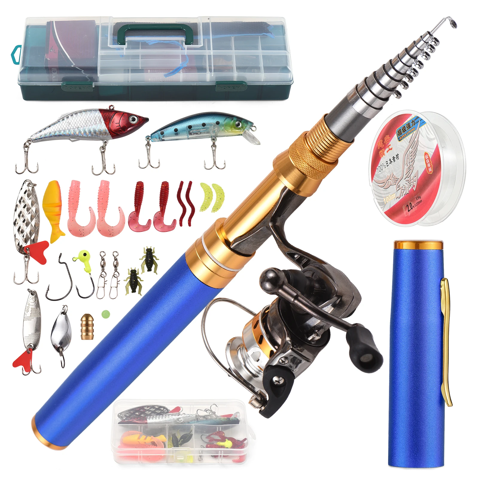 Fishing Rod Reel Combos Telescopic Fishing Pole with Spinning Reel Combo Kit Fishing Line Lures Hooks Swivels Fishing Accessorie
Fishing Rod Reel Combos Telescopic Fishing Pole with Spinning Reel Combo Kit Fishing Line Lures Hooks Swivels Fishing Accessorie