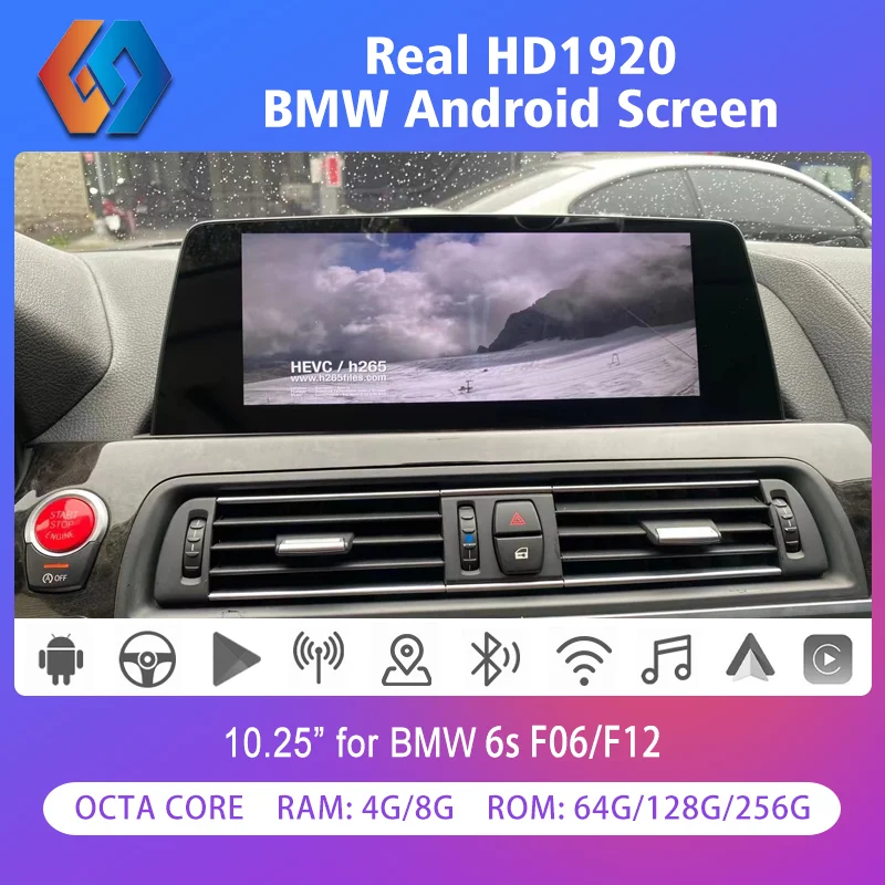 

F06 F12 Android 12.0 For BMW 6 Series Car Multimedia Multi-Point Touch Screen Radio GPS Navigation Built-in BT WiFi Google Map