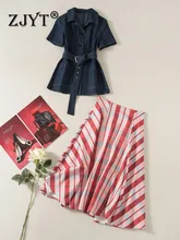 ZJYT Runway Fashion Spring Summer Two Pieces Sets Womens Outfits Top and Skirt Casual Belt Denim Blouse Dress Suit Elegant 2022
ZJYT Runway Fashion Spring Summer Two Pieces Sets Womens Outfits Top and Skirt Casual Belt Denim Blouse Dress Suit Elegant 2022
