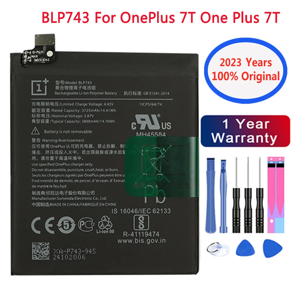 2023 Years New Original BLP743 Battery For Oneplus 7T One Plus 7T 3800mAh High Quality Phone Battery In Stock Fast Shipping
2023 Years New Original BLP743 Battery For Oneplus 7T One Plus 7T 3800mAh High Quality Phone Battery In Stock Fast Shipping
