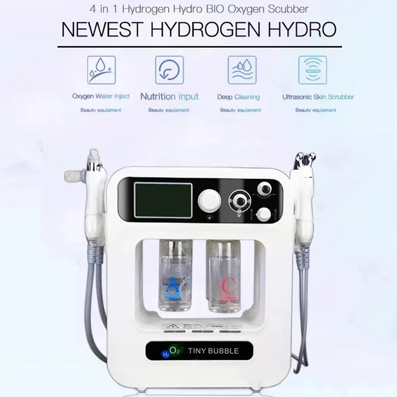 

Hot Selling Multi-functional 4 in 1 High Quality H2O2 Hydro Dermabrasion Facial Peel Machine for Spa/Deep Cleaning Oxygen Bubble