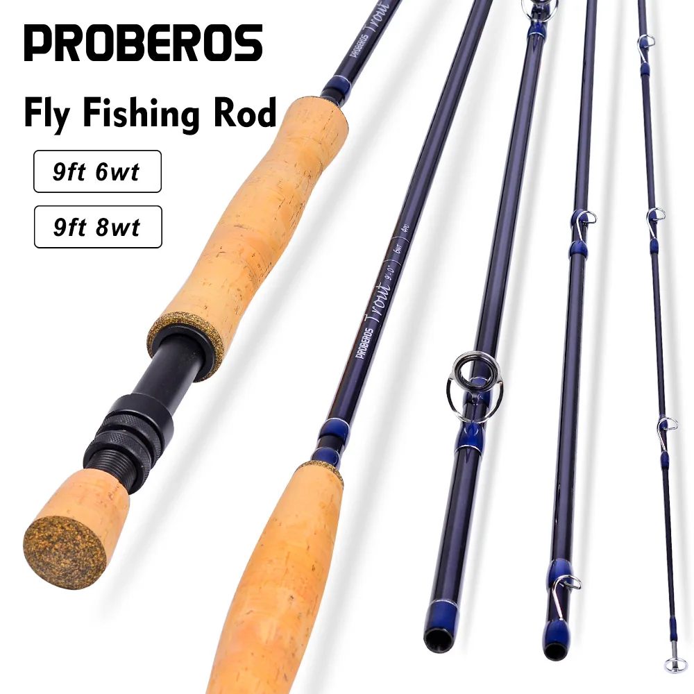 

Fly Fishing Rod 6FT&8FT 2.1M&2.7M 4 Section Line wt 3/4 5/6 7/8 Soft Cork Handle Fly Rod Fishing Tackle