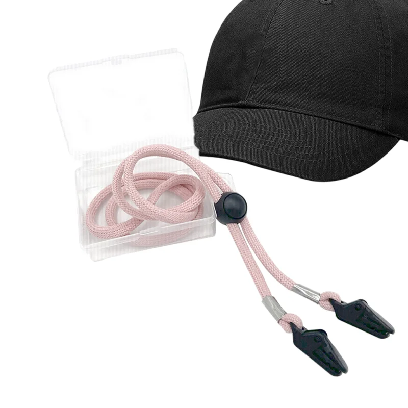 

Adjustable Hat Strap 80cm Long Lightweight Hat Strap With Clips Double Layer Buckle Chin Cord Removable Polyester Hat Supplies