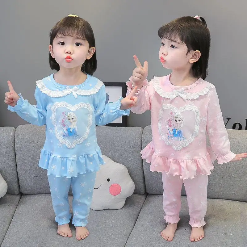 Girls Frozen Pajamas Kids Anna Elsa Cartoon Long Sleeve Clothing Set Baby Girls Casual Home Sleepwear Clothing Nightgown Suit Girls Frozen Pajamas Kids Anna Elsa Cartoon Long Sleeve Clothing Set Baby Girls Casual Home Sleepwear Clothing Nightgown Suit