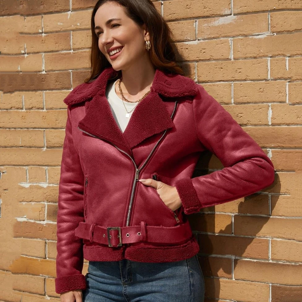 Winter Women Faux Suede Leather Jacket Female Turn Down Collar Motorcycle Jacket Ladies Biker Coat Casul Short Outwear
Winter Women Faux Suede Leather Jacket Female Turn Down Collar Motorcycle Jacket Ladies Biker Coat Casul Short Outwear